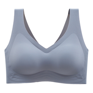乳胶无痕运动内衣女果冻条美背小胸聚拢无钢圈防下垂背心式文胸罩