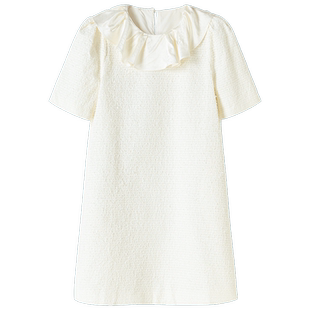 法式小香风荷叶边连衣裙女直筒高级感气质名媛款小个子2026夏新款