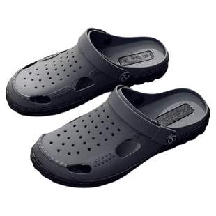 男士洞洞鞋男款爸爸包头凉鞋老人防滑防臭防摔拖鞋老年人专用外穿