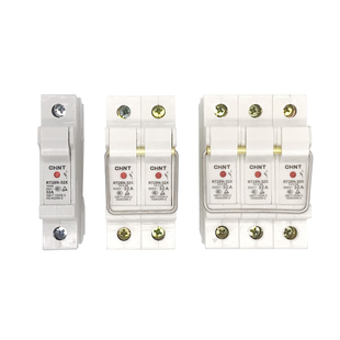正泰导轨式1P保险丝座熔断器底座RT28N-32X RT18灯500V 32A 10*38