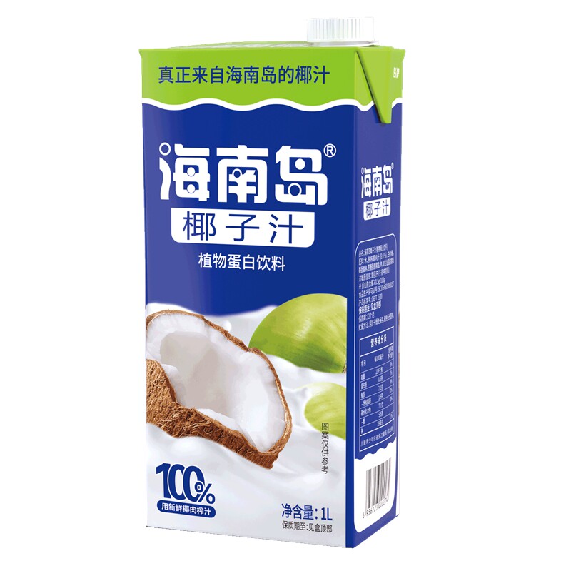 海南岛椰汁1L*4瓶椰奶椰子汁