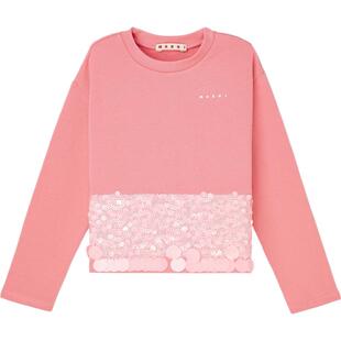 MARNI 秋冬女童亮片缀饰印花棉质平纹布上衣
