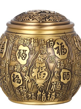 黄铜米缸百福缸聚宝盆茶叶罐