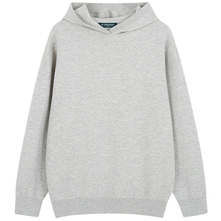 【可机洗】柏品纯色针织连帽卫衣男25冬季新款休闲内搭保暖套头衫