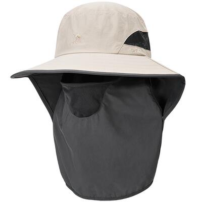 骆驼户外全方位防晒渔夫帽男钓鱼帽防紫外线遮阳帽全遮脸登山帽女