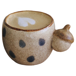 泽滕家咖啡杯子手握波点陶瓷马克杯手作可爱拿铁拉花个性小众礼物