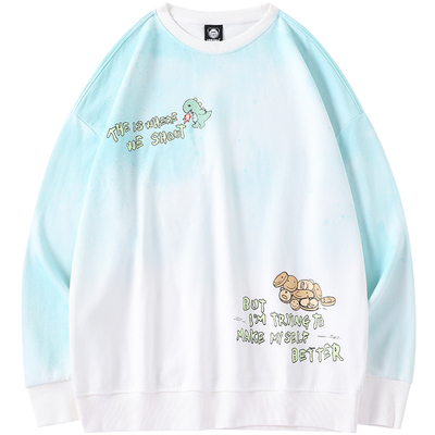 LAMLICKA高街圆领潮流渐变卫衣