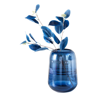 蓝色假花客厅摆设森系尤加利叶干花花束仿真花桉树叶餐桌花艺摆件