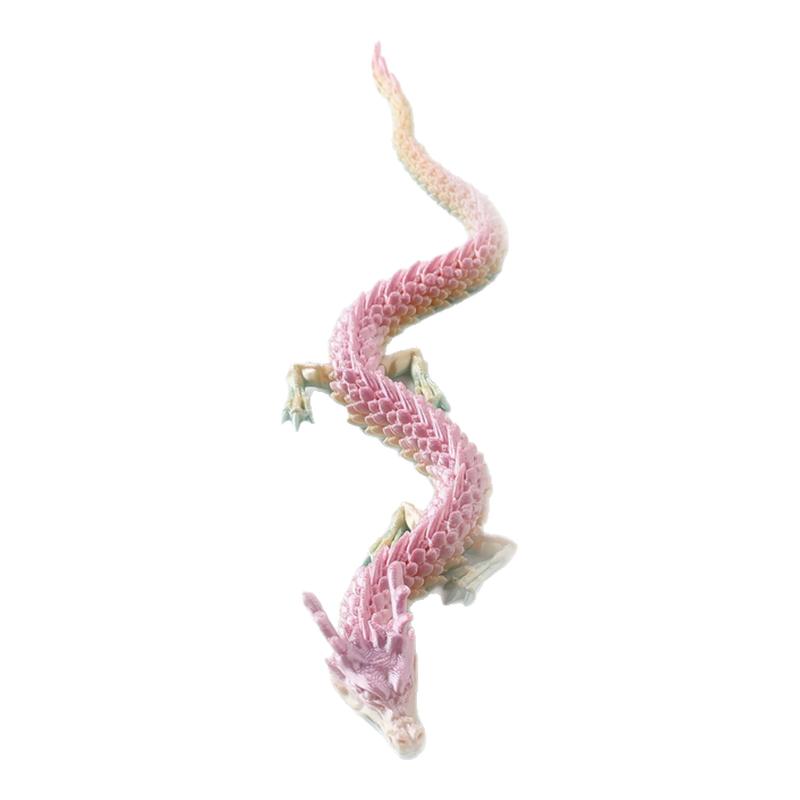马卡龙粉色3d打印龙玩具