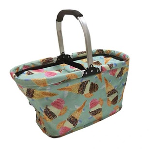 网红野餐篮子ins用品全套买菜篮手提可折叠送饭保温包带盖外卖箱