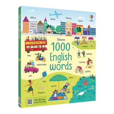 英文原版 Usborne 1000 English Words 1000汇量积累 儿童阅读写作技能提升书 插图字典词典 3岁+ 尤斯伯恩 气球社出品