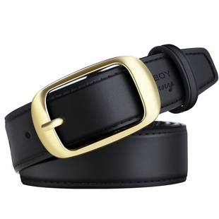 花花公子皮带女款配牛仔裤真皮时尚百搭连衣裙细腰带针扣女高级感