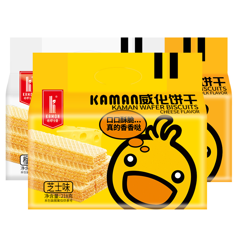 咔啰卡曼純牛奶黃油雞蛋卷禮盒蛋卷酥608g蛋卷零食官方旗艦店