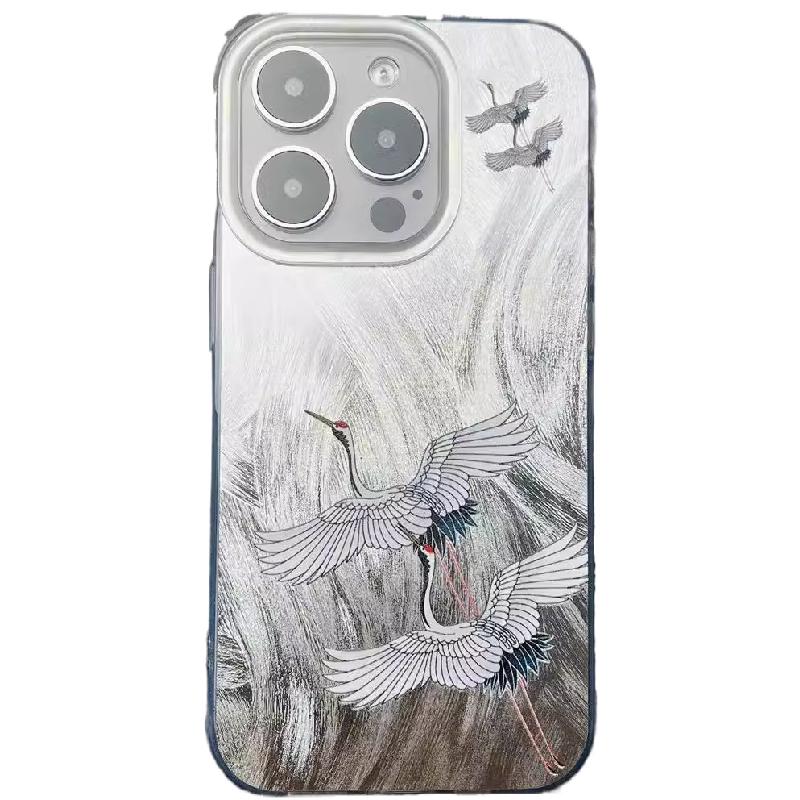 云鹤九霄丨言西原创丨羽纱手机壳国风新中式小众iphone15promax14/13/苹果华为mate60P70手机壳