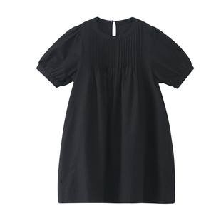 女大童连衣裙2026夏装新款初中生简约小黑裙学生时髦韩系公主裙潮