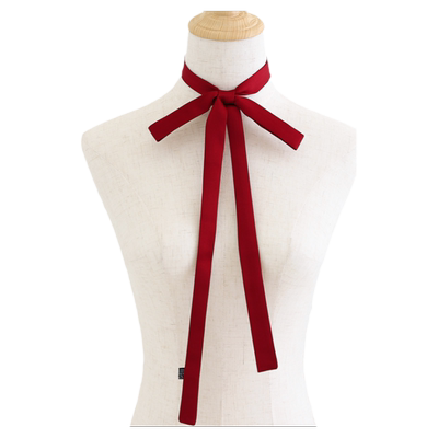 细窄长条蝴蝶结缎带脖饰小丝巾