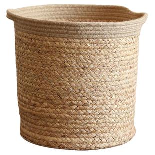 手工草编花篮手提编织篮花盆外套装饰客厅家居落地收纳筐废纸篓