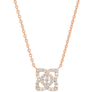 [情人节礼物]De Beers 戴比尔斯 Enchanted Lotus 莲花玫瑰金项链