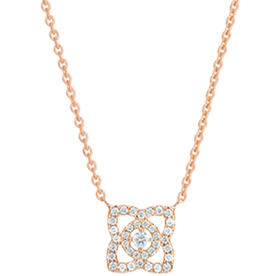 戴比尔斯玫瑰金钻石项链