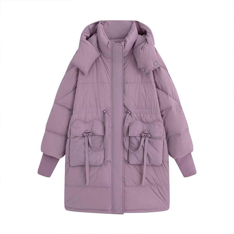 300斤加肥加大码羽绒服女200中长款胖MM宽松显瘦时尚90白鸭绒外套