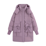 300斤加肥加大码羽绒服女200中长款胖MM宽松显瘦时尚90白鸭绒外套