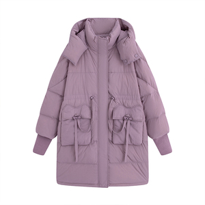 300斤加肥加大码羽绒服女200中长款胖MM宽松显瘦时尚90白鸭绒外套