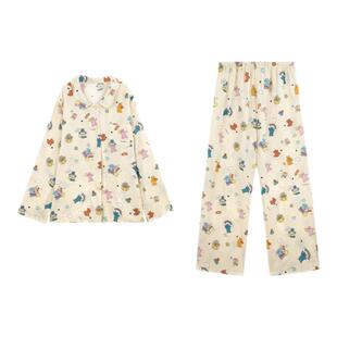 ALIN大码家居摘星小熊胖mm纯棉睡衣女可爱公主风200斤家居服套装