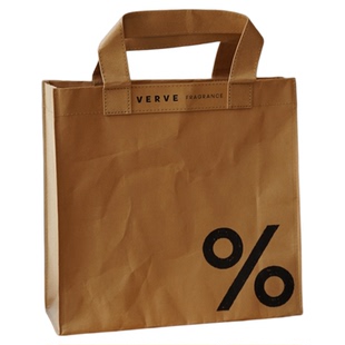 Arabica 百分号%牛皮纸袋咖啡手提袋购物袋上班上学单肩手提包