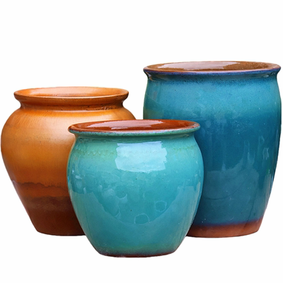 粗陶田园手工花盆透气养根