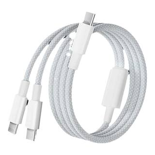 适用苹果8-17车载编织一拖二快充数据线iPhone8-16carplay专用适用平板iPad苹果15-17promax华为小米手机