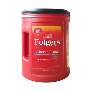 美国Folgers福爵经典香醇非速溶中度烘焙研磨纯咖啡粉冲饮1.21kg