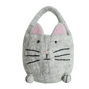 高品质尼泊尔手工羊毛毡包包小白兔手拎包迷你小号儿童包卡通cute