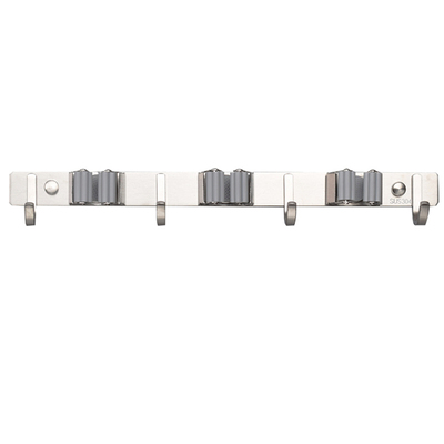 免打孔不锈钢卫生间挂钩拖把夹