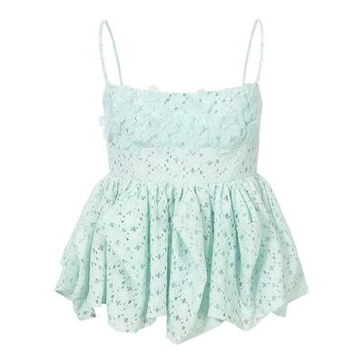 CEECUBED钻链收腰吊带牛仔裤