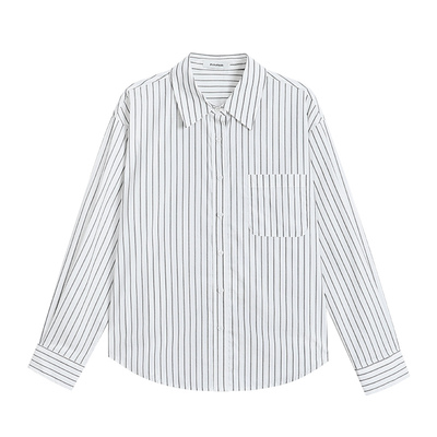pusumede盐系通勤条纹长袖衬衫