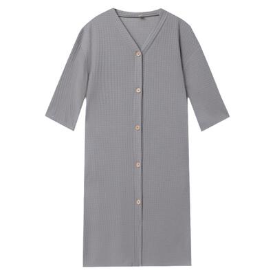 情侣简约纽扣睡衣吸水速干浴袍男