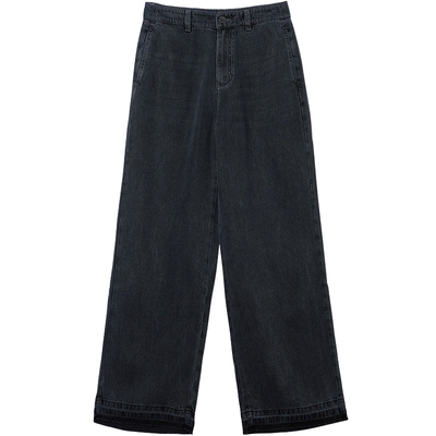 EXCEPTION例外女装莱赛尔纤维长裤通勤直筒弹力宽松休闲牛仔裤子