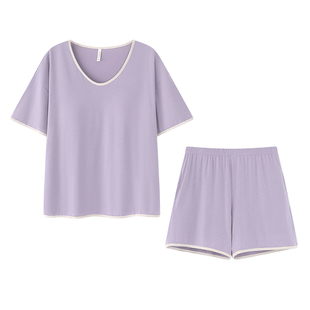 莫代尔睡衣女款2026夏季新款短袖短裤凉感冰丝大码胖mm家居服套装