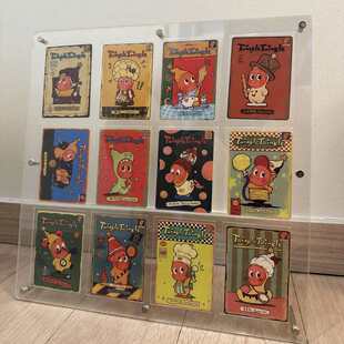 手办身份卡展示架透明亚克力12宫格泡泡玛特盲盒星星人卡片收纳盒
