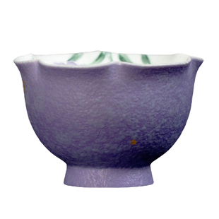 高颜值手工紫鸢凝华花口茶杯功夫茶具精致家用喝茶杯主人杯品茗杯