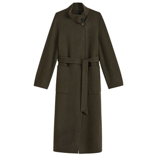 【刘涛同款】YINER音儿2025冬季新款纯羊毛两穿领型双面呢大衣