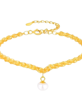 金包银工艺流光凤尾珍珠手链