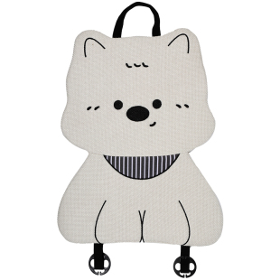 亚麻汽车坐垫四季通用透气卡通可爱西高地车内后排夏季凉垫座椅套