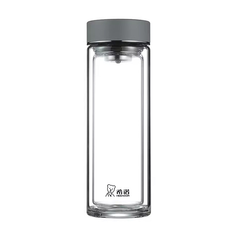 希诺6782双层玻璃杯隔热提环便携