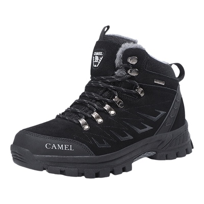 清仓特价骆驼男鞋冬季加绒高帮登山鞋真皮防水防滑户外棉鞋雪地靴