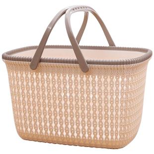 洗澡篮子手提浴室浴筐澡洗浴蓝买菜收纳购物篮塑料野炊野餐露营篮