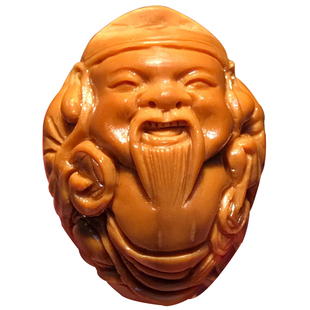 橄榄核背云腰珠富甲天下莲花龙头一念六字魔佛配饰吊坠纯单籽白菜