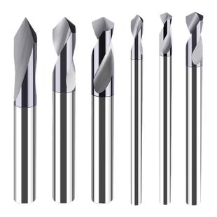 KKDUK钨钢涂层定点钻倒角刀2刃合金定心钻60度 90度120度0.5 1-16