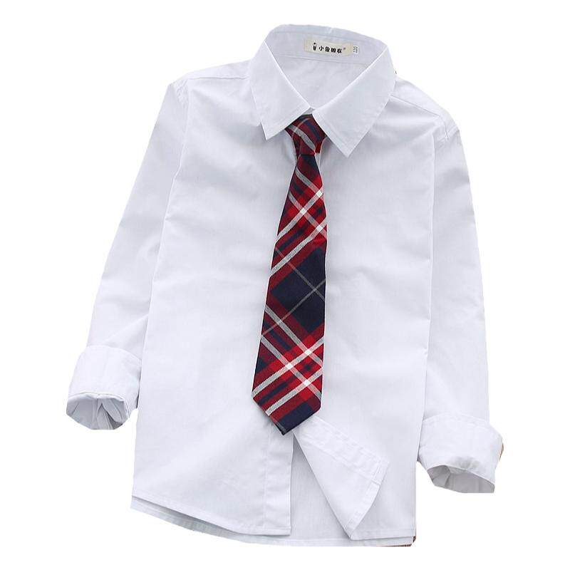 男童纯棉衬衫长袖春秋校服衬衣
