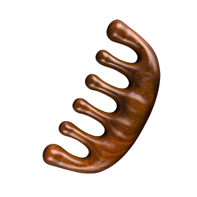 按摩梳绿檀木头部经络梳子头疗按摩男女刮痧头皮疏通防宽齿刷脱发